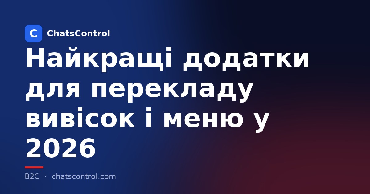 Найкращі додатки для перекладу вивісок і меню у 2026