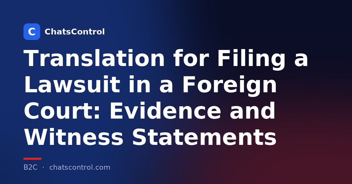 Translation for Filing a Lawsuit in a Foreign Court: Evidence and Witness Statements