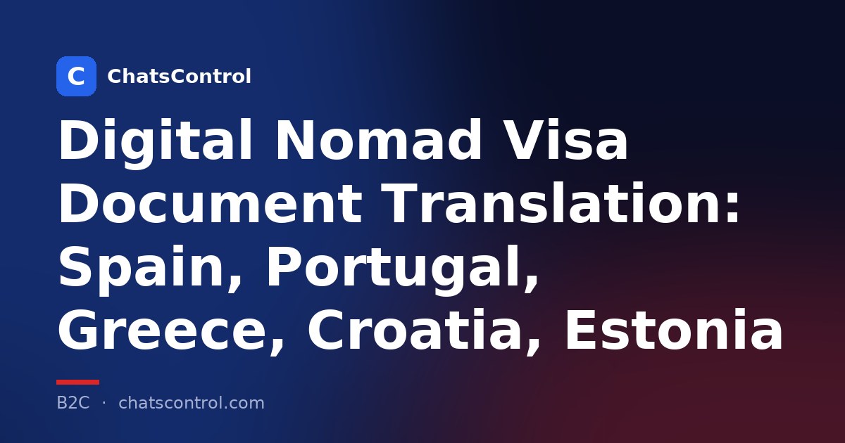 Digital Nomad Visa Document Translation: Spain, Portugal, Greece, Croatia, Estonia