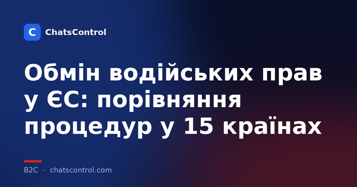 Обмін водійських прав у ЄС: порівняння процедур у 15 країнах