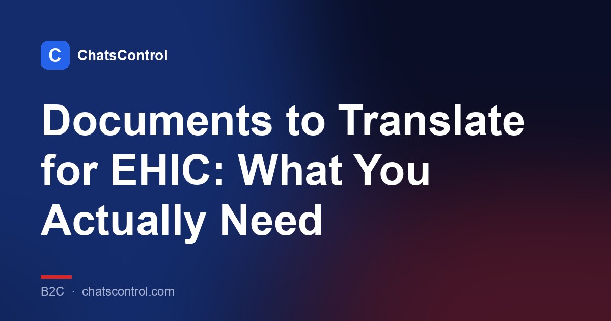 Documents to Translate for EHIC: What You Actually Need
