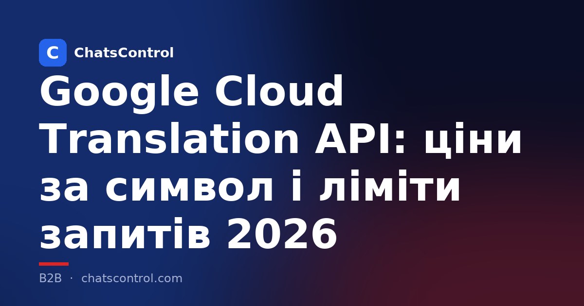 Google Cloud Translation API: ціни за символ і ліміти запитів 2026