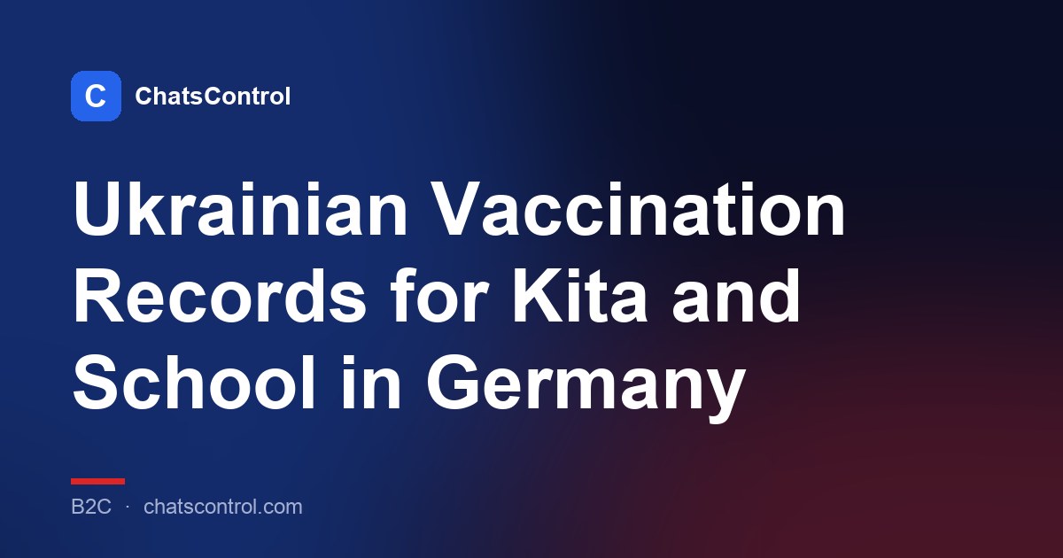 Ukrainian Vaccination Records for Kita and School in Germany