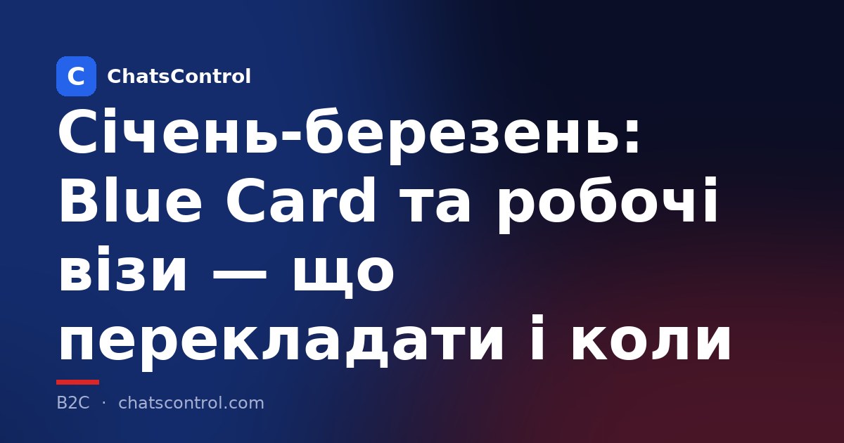 Січень-березень: Blue Card та робочі візи - що перекладати і коли