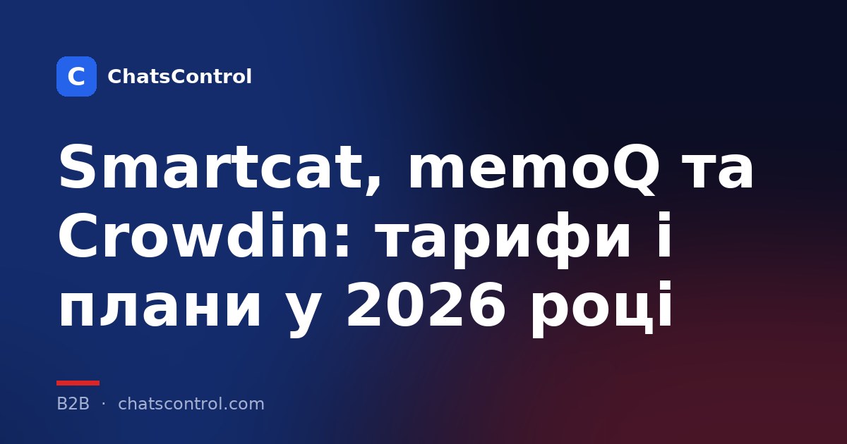 Smartcat, memoQ та Crowdin: тарифи і плани у 2026 році