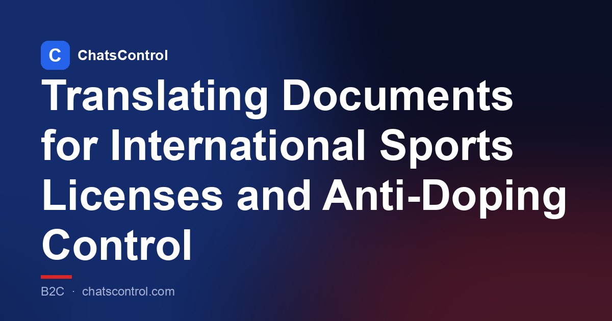 Translating Documents for International Sports Licenses and Anti-Doping Control