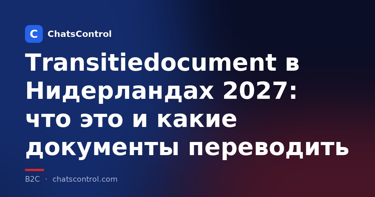 Transitiedocument в Нидерландах 2027: что это и какие документы переводить