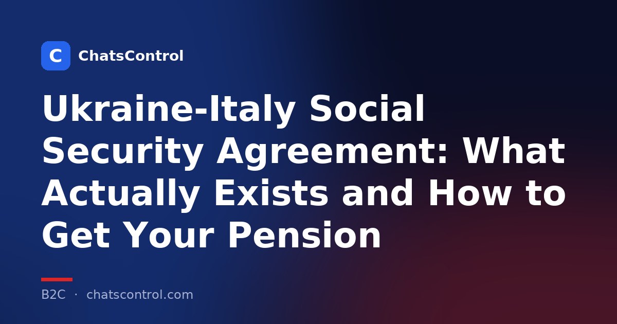 Ukraine-Italy Social Security Agreement: What Actually Exists and How to Get Your Pension