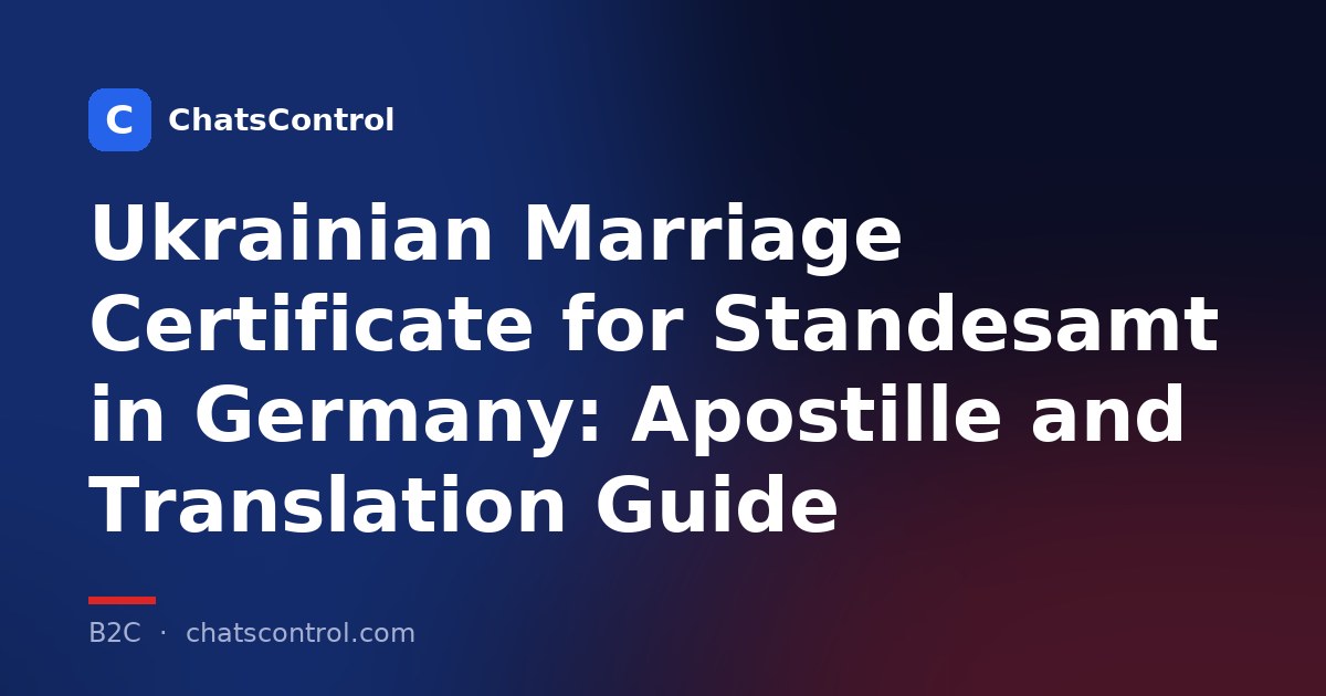 Ukrainian Marriage Certificate for Standesamt in Germany: Apostille and Translation Guide