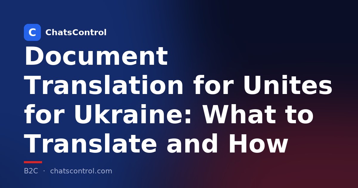 Document Translation for Unites for Ukraine: What to Translate and How