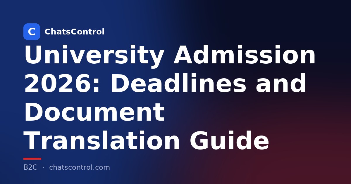 University Admission 2026: Deadlines and Document Translation Guide